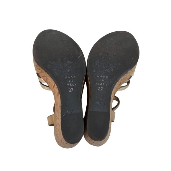Gastone Lucioli T-Strap Wedge Sandals Italy - Picture 4 of 5